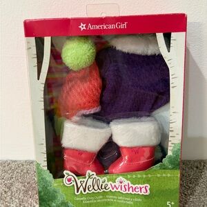 American Girl WellieWishers Purple Outfit with Red Boots